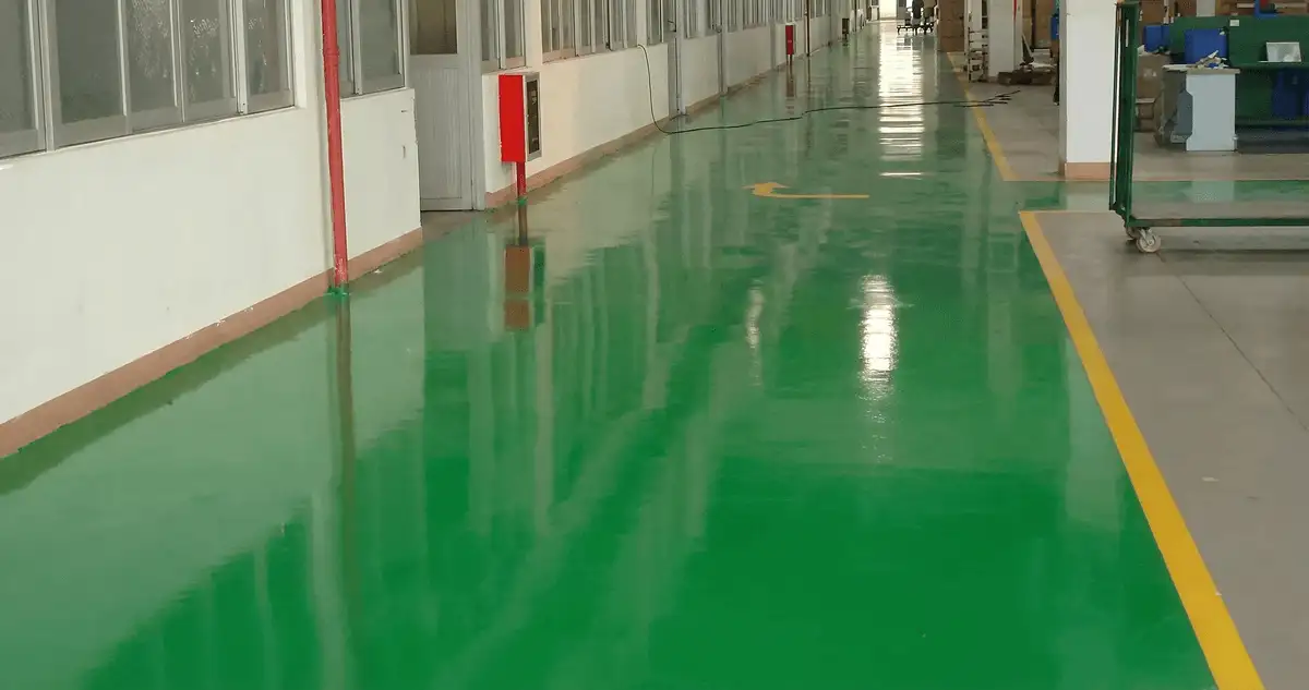 A factory floor professionally covered and marked with epoxy flooring in Nashville, TN