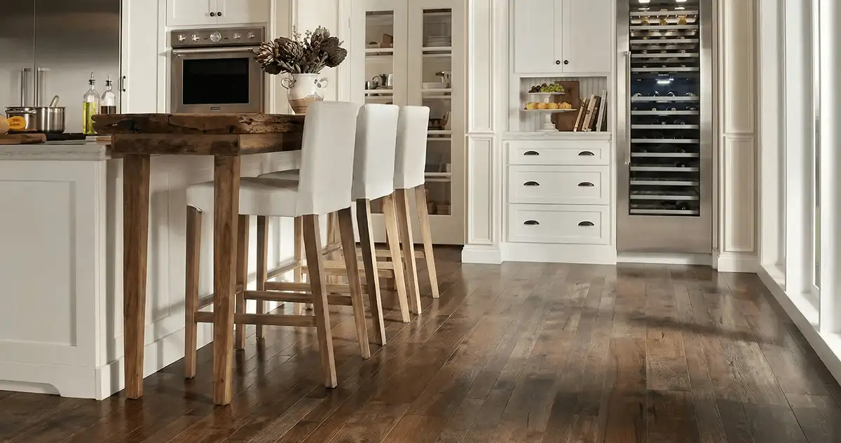 Professionally installed and refinished hardwood flooring in a residential home, showcasing smooth finish and natural wood tones in Nashville, TN