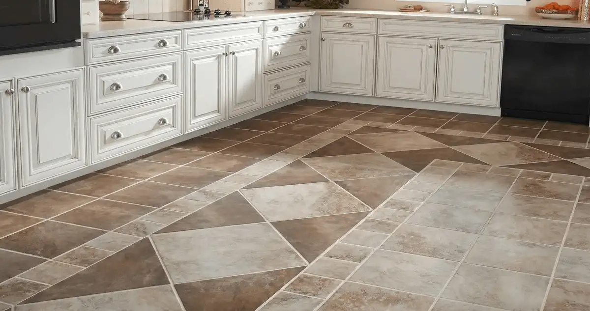 Kitchen with white cabinets and a professionally installed tile floor in Nashville, TN